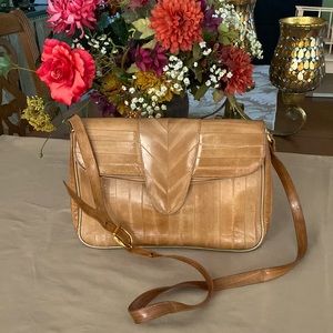 Genuine EEL SKIN hand made shoulder bag